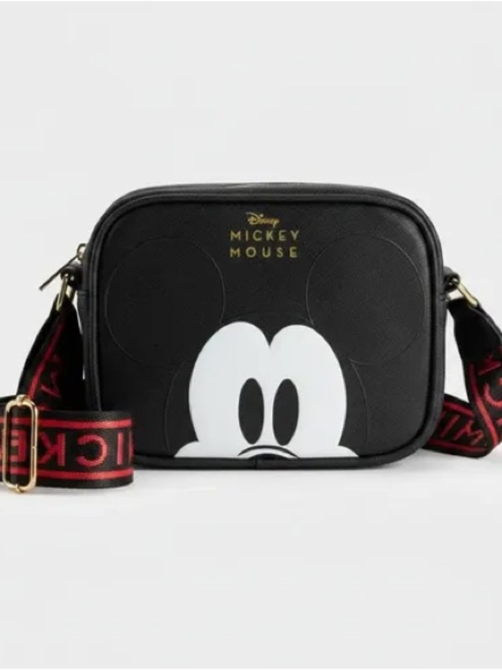 Disney Black Mickey Mouse Crossbody with Red Branded Strap